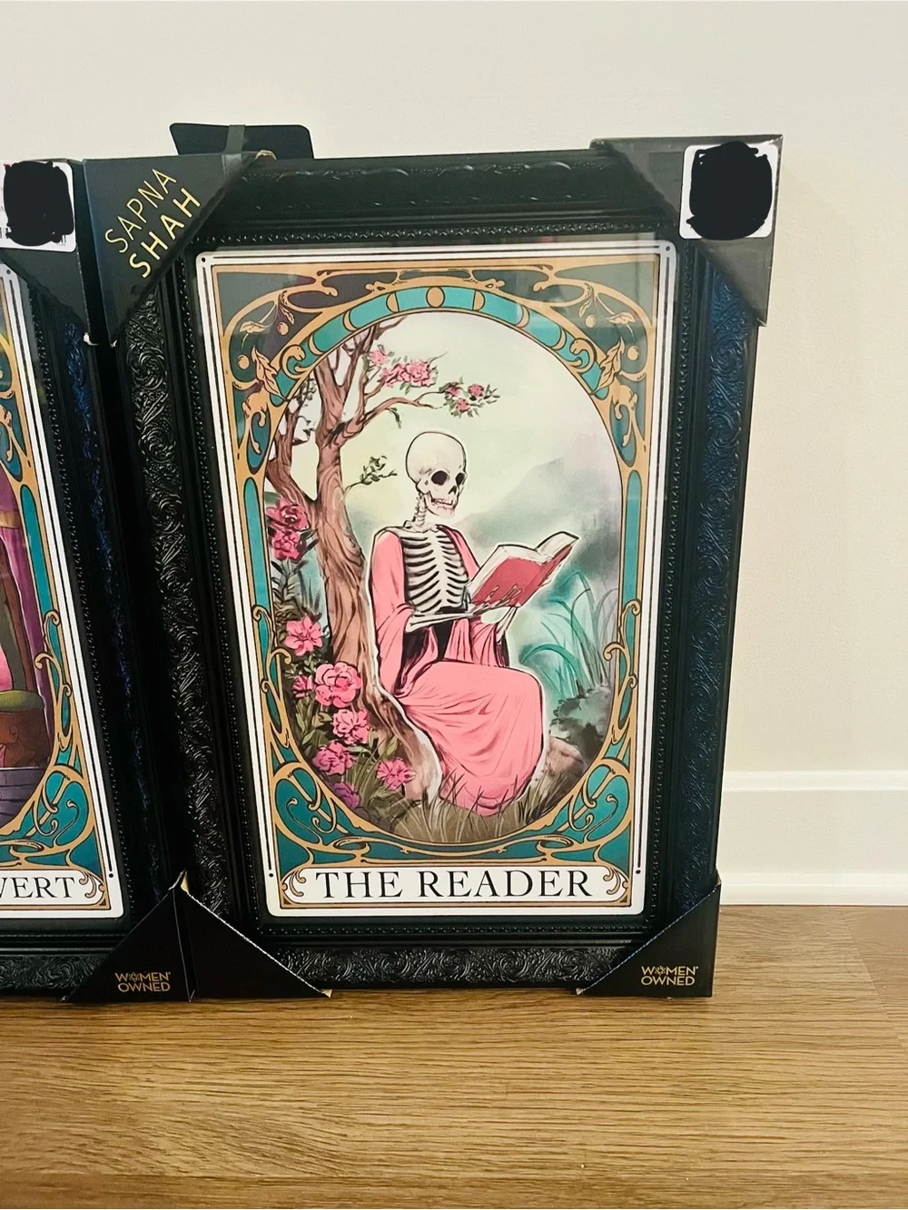 New Viral Sapna Shah Skeleton Tarot Framed Wall Art Set of 4